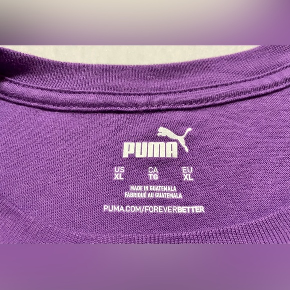 Puma Animal Logo Graphic T-SHIRT Purple FOREVERBETTER Men Size XL - Picture 5 of 9